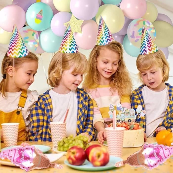 Dww-decoration Anniversaire Enfant Fille, Kit Anniversaire Fille Avec  Bannire Happy Bithday Decoration, Glace Bonbons Ballons Anniversaire Fille  Pour