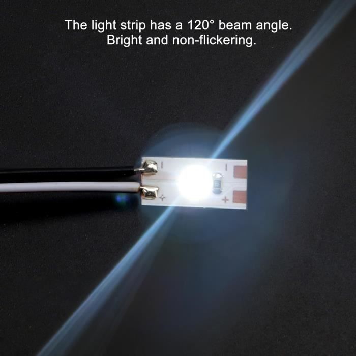 10 Bandes LED SMD 2335 - 200mm - 12-18V - Blanc - Pré-câblées - Pour Modélisme Et Maquettes - Durée 5000h