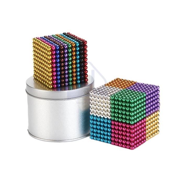 Jouet aimanté magique magnétique 216 billes 5mm -Multicolore - Jeu de  construction magnétique - à la Fnac