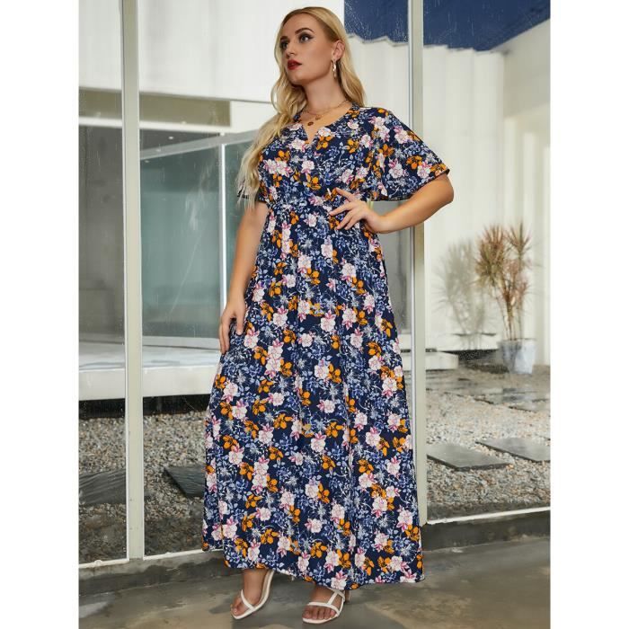 Robe longue a fleur grande taille on sale