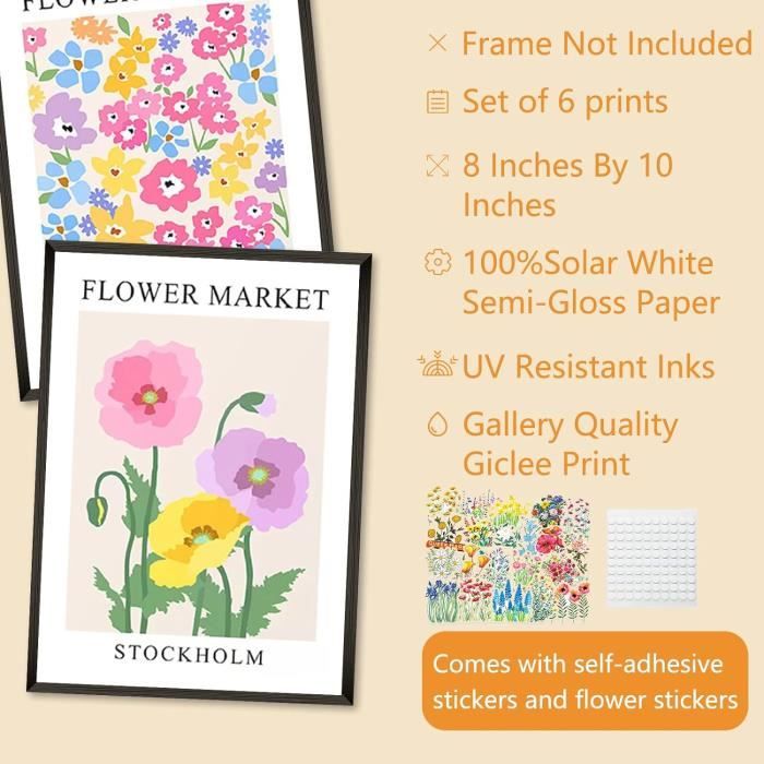 Lot De 6 Affiches Murales Color es Matisse Flower Market Art Mural lot-de-6-affiches-murales-color-es-matisse-flower-market-art-mural