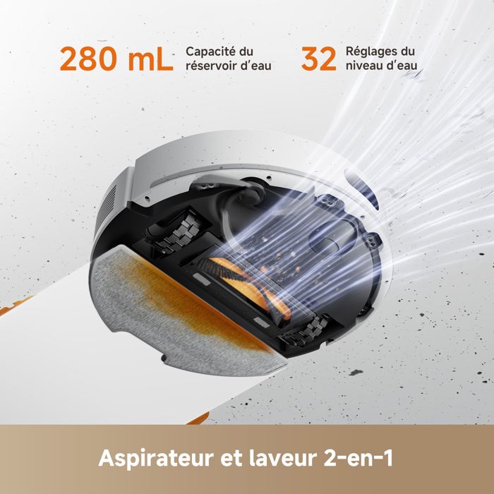 DREAME D20 Air Plus -Robot aspirateur et Laveur - 2-en-1 avec Aspiration 20kPa, Technologie Anti-nœuds, Station de vidage Auto,Blanc - Cdiscount Electroménager