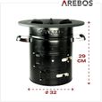 AREBOS - Four-fusée poêle à griller en fonte - Rocket Stove - Barbecue de camping Noir-5