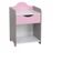 Table De Chevet Pour Fille Mdf Blanc Rose H 54 X L 36 X L 30 Cm