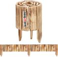 Bordure de jardin flexible en bois de pin - 15 x 110 cm - Bois brûlé - KOTARBAU®-0
