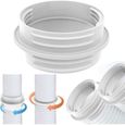 Adaptateur de tuyau pour climatiseur mobile blanc, raccord 130-150mm, kit d'évacuation, compatible avec la plupart des modèles.