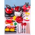 40pcs Kit de Jouets Cuisine Enfant de Simulation,Jouet Cuisine Complete avec Vaisselle,Légume de Jouet Cadeau  Meilleur pour 2-7-0