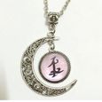 Multicouche Chaîne corne collier croissant de lune Charme Collier Pendentif Bijoux YN