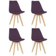 :)22300 GRAND 4 x Chaises de salle à manger ECONOMIQUE - Chaise de cuisine Chaise Scandinave - Violet Tissu-0