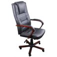 Fauteuil de bureau cuir et bois