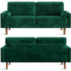 VESGANTTI Canapé 3 Places en Velours Vert,Canapé Scandinave doux et confortable avec 2 coussins pour salon,Fauteuil Moderne 173×78×85 cm