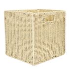 BRAND Toilinux - Cube de rangement tressé pliable - 30 x 30 cm - Beige