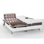 VENTE-UNIQUE Lit électrique de relaxation tout plots + matelas 100% latex 3 zones - 2 x 70 x 190 cm - Blanc - JUPITER de YSMÉE