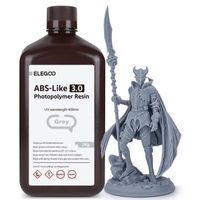 ELEGOO Résine Photopolymère ABS-Like 3.0 pour Impression 3D Imprimante 3D LCD UV 405nm Résistance et Ténacité Améliorées Gris 2kg