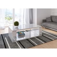 Table basse Lilly - Blanc laqué - Design contemporain - 130 x 70 cm