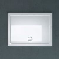 Receveur de douche bac à douche Sogood Faro02 acrylique plat blanc rectangulaire 80x100x4cm pour la salle de bain avec bouchon AL02
