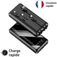 Weuiortn®23800mAh Batterie Externe Portable LCD Power Bank avec 4 lignes données convient tous les téléphones mobiles(Noir)