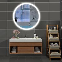 AICA Miroir led rond Φ70cm Miroir cosmétiques , Anti-buée, 24W Interrupteur Tactile Miroir salle de bain miroir design