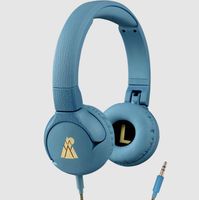 POGS Casque Audio Enfants - L'Elephant - Casque Solide et Pliable - Volume limité à 85 DB - Micro intégré - Bleu Filaire