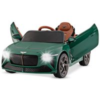 Bentley Voiture Électrique 12V/7AH pour Enfants 3-8 Ans - Télécommande 2.4G - LED & Musique - Démarrage Lent - Vert Foncé