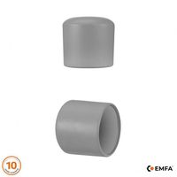 Capuchon pour tuyau rond – Diamètre 16 mm-10 pièces – Gris  - Capuchon PVC – Embout pour extrémité de profile et tige- EMFA®