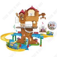 TD® Ensemble de piste  maison d'arbre de jouet de maison de jeu pour enfants,jouet de construction de scène de maison à plusieurs