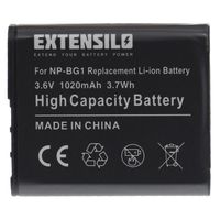 EXTENSILO Batterie compatible avec Sony Cyber-Shot DSC-H/7B, DSC-H10, DSC-H10/B, DSC-H20 appareil photo, reflex numérique (1020mAh,