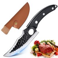 Couteau Viking,Couteau de Cuisine Chef Japonais avec Étui, Couteau à Désosser Couteau de Boucher pour Camping Extérieur Barbecue
