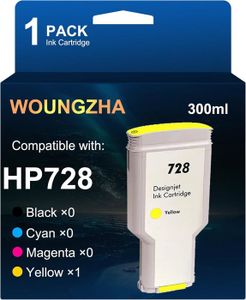 CARTOUCHE IMPRIMANTE Woungzha 1x HP728 Compatible cartouche d'encre 728
