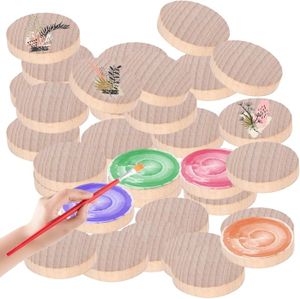 LUTER Lot de 6 disques ronds en bois brut de 20,3 cm pour loisirs