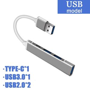 AUTRE PERIPHERIQUE USB  Grey USB 2 - Prolongateur Hub USB 3.0 Type C vers 