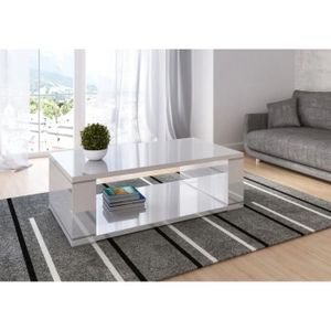 TABLE BASSE Table basse Lilly - Blanc laqué - Design contempor