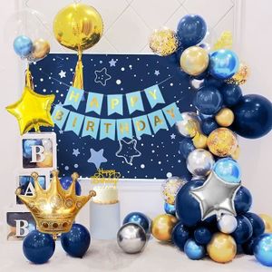 Decoration Anniversaire Bleu Marine Et Or Cdiscount
