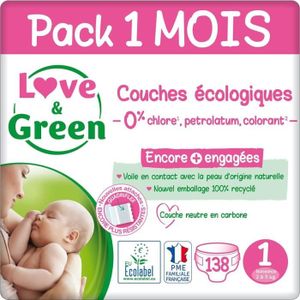 COUCHE Couches Jetables Bébé - Love & Green Saines Ecolog