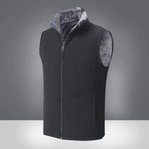 MANTEAU Manteau de gilet thermique à Double molleton pour homme,vêtement d'extérieur,pour la pêche,la randonnée,le cyclisme- Black[B6929]
