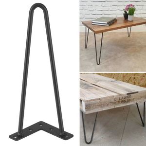 Ma Nouvelle Deco Lot De 4 Pied Epingle 41cm Noir Mat Pied De