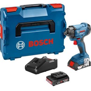 VISSEUSE - DÉVISSEUSE Visseuse à chocs Bosch Professional GDR 18V-160 + 2 batteries 2,0Ah + L-BOXX - 06019G5100