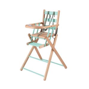 CHAISE HAUTE  Chaise haute bébé en bois pliante Sarah bicolore v