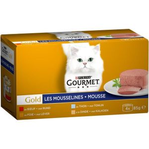 BOITES - PATÉES GOURMET Pâtée Gold mousseline pour chat - 4 x 85g