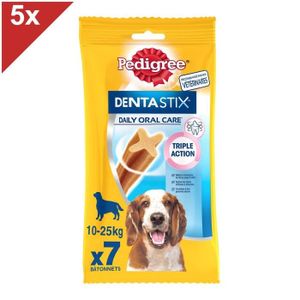 FRIANDISE PEDIGREE Dentastix Friandises à mâcher moyen chien 35 sticks dentaires (5x7)