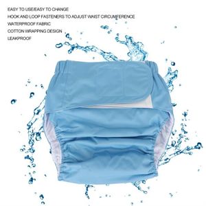 COUCHE Pwshymi-Couches pour adultes hygiene incontinence Couche bleue Taille unique (convient pour un tour de taille de 1'5 à 3'8)