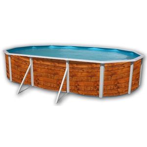 PISCINE ETNICA Piscine hors sol en acier ovale 640 x 366 x 120 (Kit complet piscine, Filtre, Skimmer et échelle)
