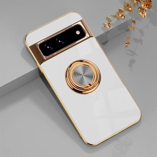 Coque Silicone Google Pixel 8 Pro Avec Anneau Support Magnétique 360° - TPU Souple, Mince, Antichoc - 6 Couleurs - 8