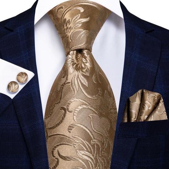 Cravate Pour Homme Imprimée Fleur De Concombre - 100% Polyester, Longueur 145 Cm, Design élégant Pour Mariage Et Bureau