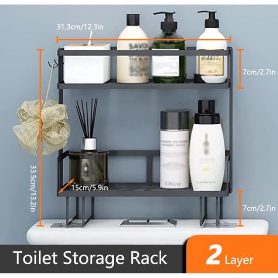 Étagère Rangement Papier Toilette Sur Pied - 81x16x16cm - Blanc - Pour Salle De Bain