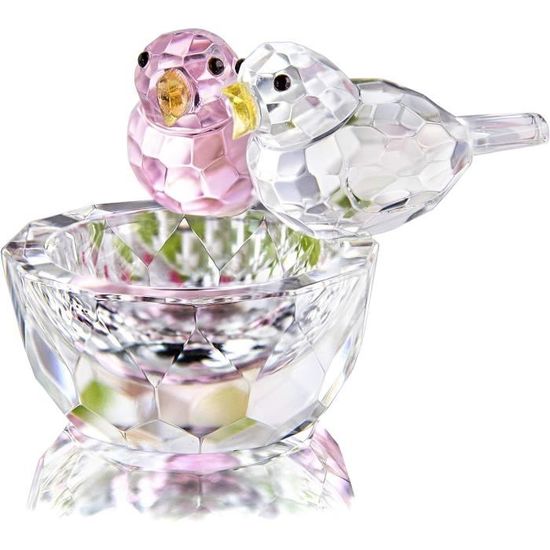 Petit Bol En Cristal Gravé à La Main Wading Birds - Diamètre 12,5 Cm - Fabriqué Au Royaume-Uni - Cadeau élégant
