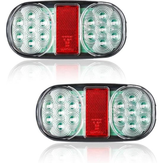 2x Feux Arrière LED 12-24V Pour Camion, Remorque, Fourgon, Bus – ES1102W487