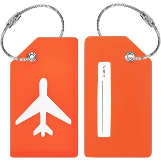 Lot De 2 étiquettes à Bagages Alyvisun – Noir Et Rose – Avec Identifiant