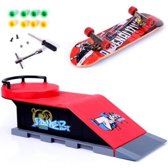 Mini Planche à Roulettes Doigts En Bois – Finger Skateboard 99x29x20 Mm, Couleur Aléatoire, Cadeau Enfant Adulte, Motricité Fine