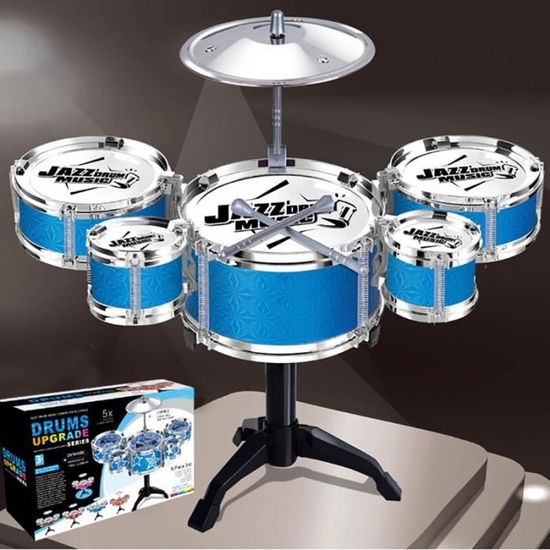 Kit Batterie Enfants 6 Pièces - Tambours Jazz Rock Avec Tabouret Pour Enfants
